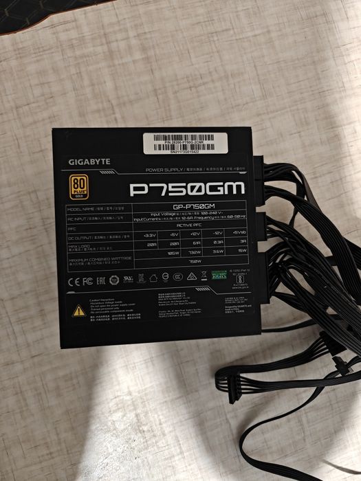 Блок питания gigabyte p750gm 80 plus модульный