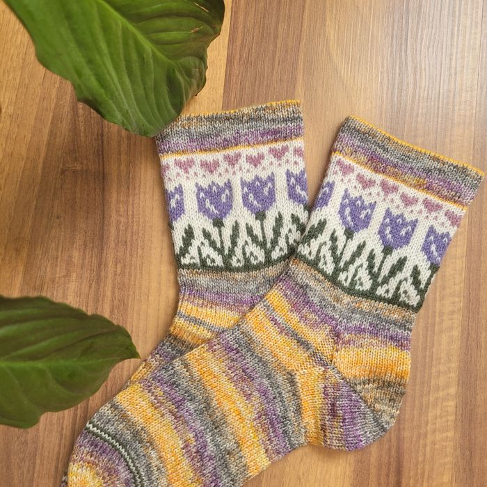 Вязаные жаккардовые носки