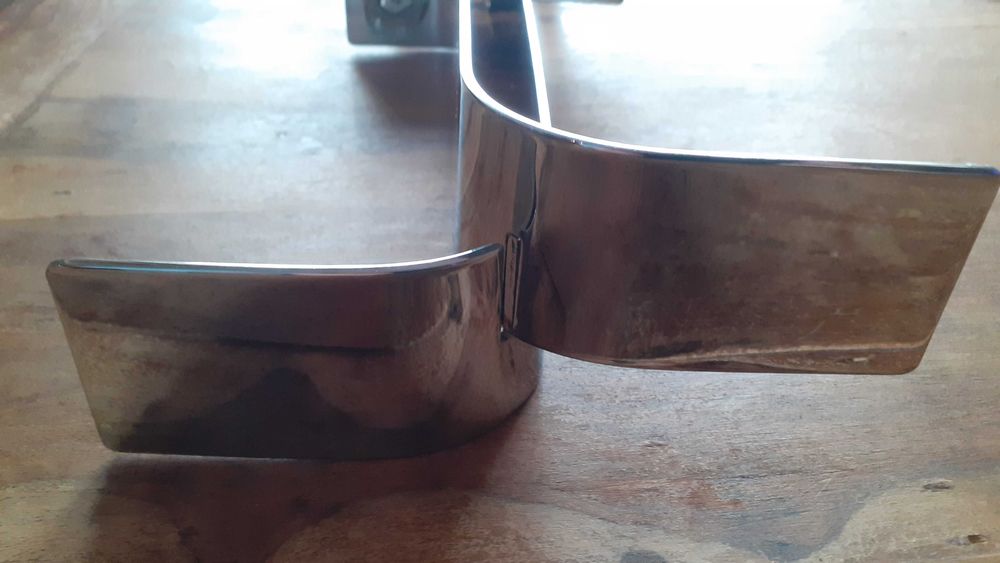 метален свещник, стабилен масивен и лъскав хром метал, за 2 свещи