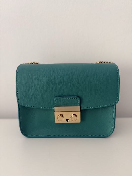 Geanta piele naturala turcoaz