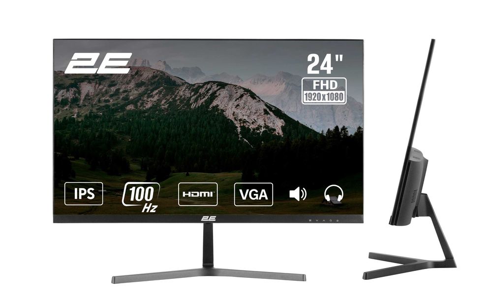 }Монитор 2E 23.8' D2425B D-Sub, IPS, 100Hz, FreeSync