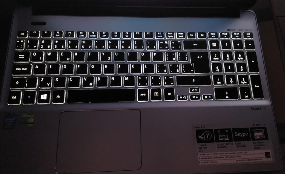 Laptop Acer Aspire 15.6" i7-4510u,2.20-3.1 GHz boost,8 GB RAM,Hdd 1TB