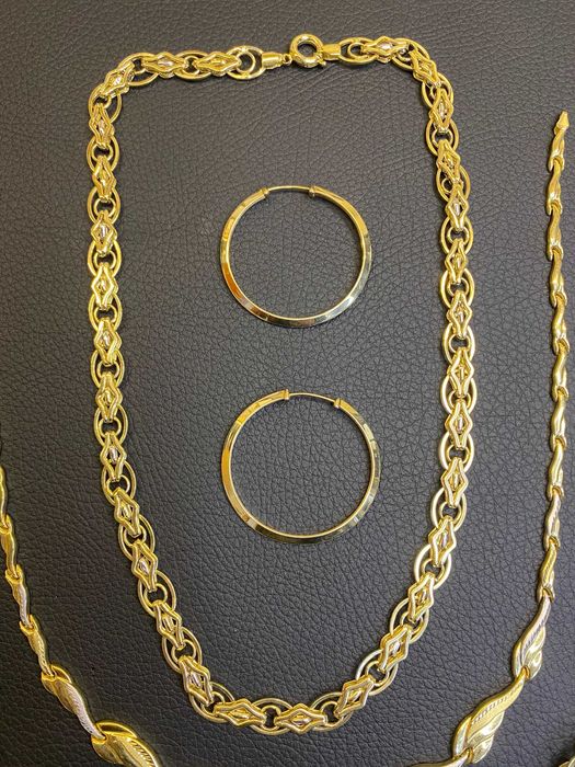 Златен Ланец синджир златни обеци  ланче 14 к 585 gold zlato zlatni