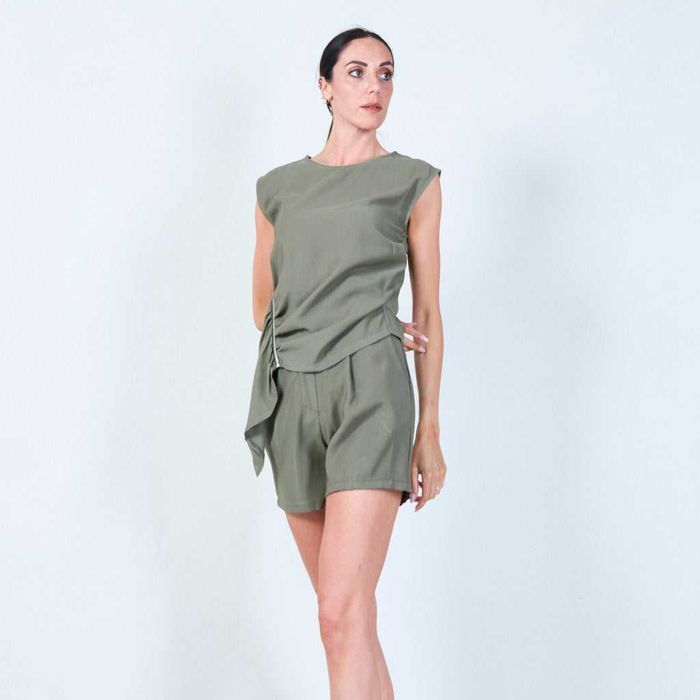 Top asimetric dama, oliv, brand doremi