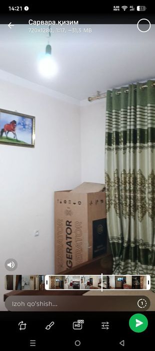 Сергели 6А   2 хонали квартира ижарага берилади. Мошина бозорнинг орка