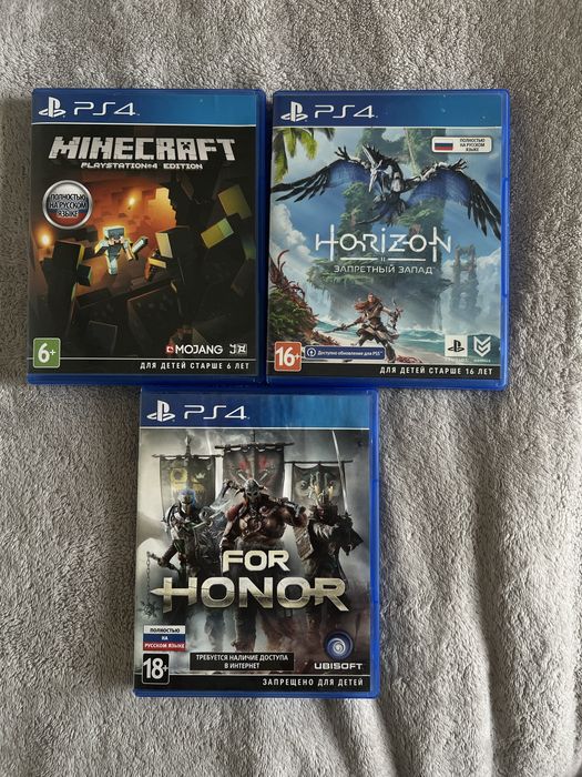 Игры для PS4 (Horizon p2, For Honor, Minecraft)