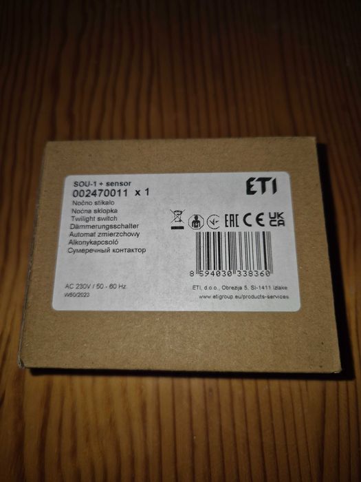 ETI  Фотореле + сензор SOU-1/230V