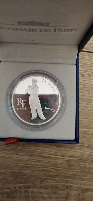 Moneda de argint Franța 1996/Edouard Manet 10 Franci  1  1/2euro