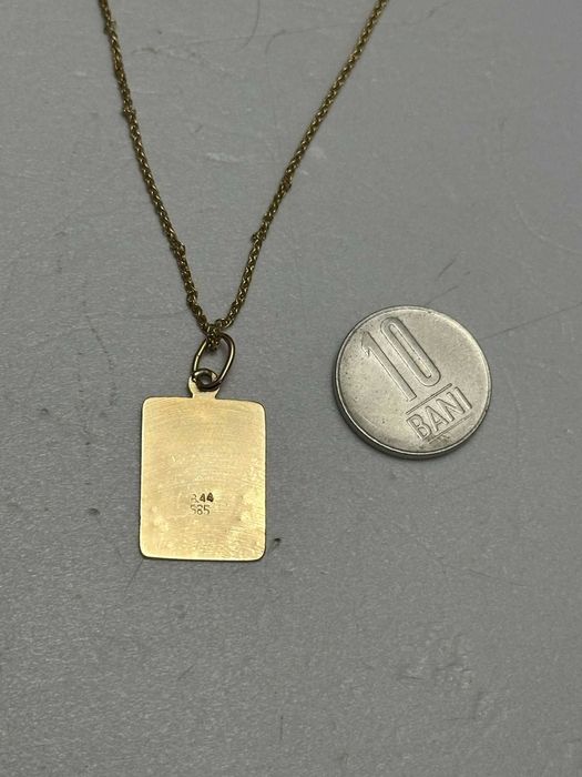 LANT + PANDANTIV AUR 14K - Placuta Zodia Varsator - 4.2g - 450lei/gr.