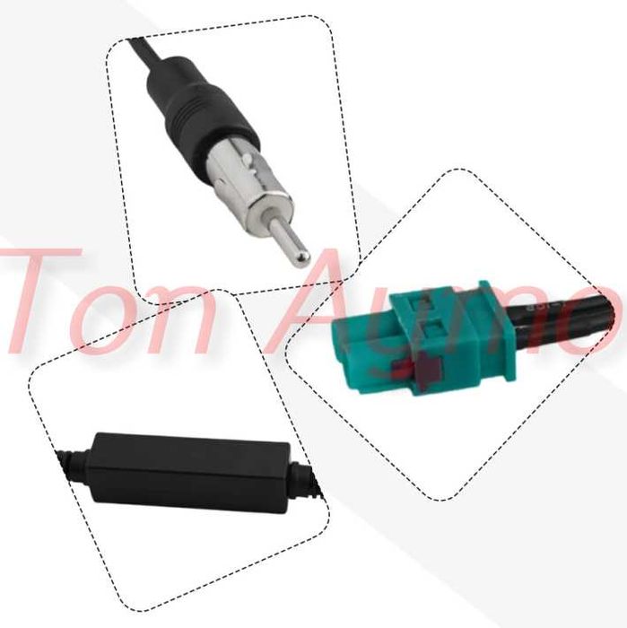 Антена усилвател Fakra Факра Към DIN Дин VW AUDI SEAT SKODA PORSCHE