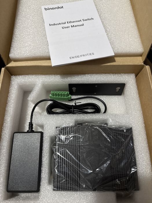Switch Ethernet industrial Binardat ING05-041G 5 porturi șină DIN 4 port 1 uplink Gigabit DIN Rail,10-100-1000Mbps, montare pe perete fără ventilator