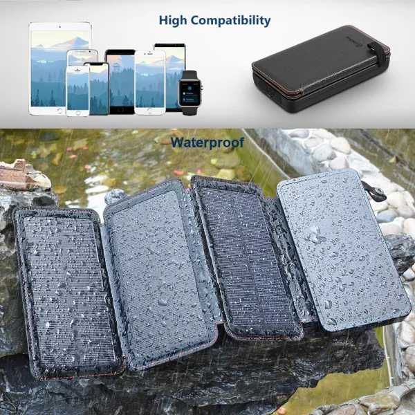 Baterie Camping Externa, Solara Power Bank 20 000 mAh 4 Panouri, Nou!