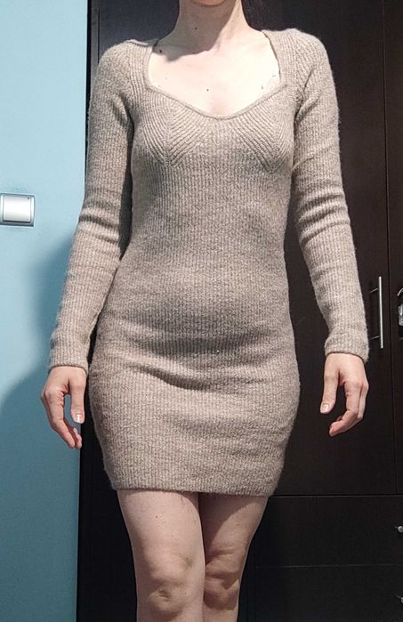 Рокля с английски бродерия/рокля по тялото / златиста рокля /бордо