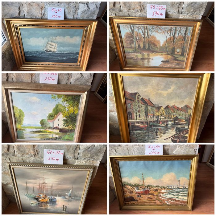 Автентични стари  авторски  картини от маслени бои. Над 50 броя