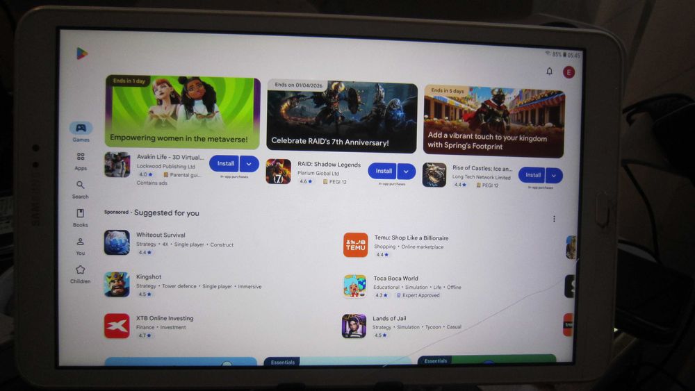 Tableta SAMSUNG SM-T580, 10", android 8.1
