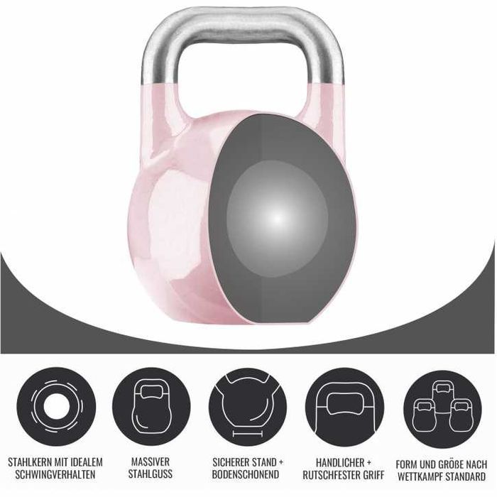 *Kettlebell de Competiție - 8 KG, Roz