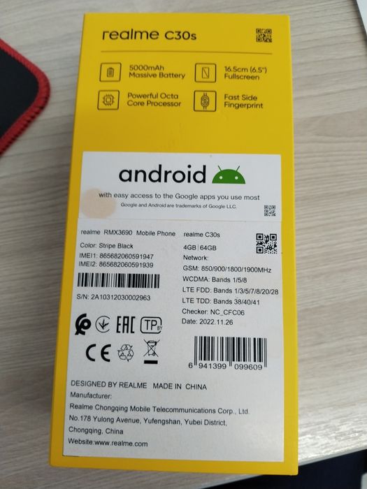 Продам смартфон Realme c30s 4gb/64gb