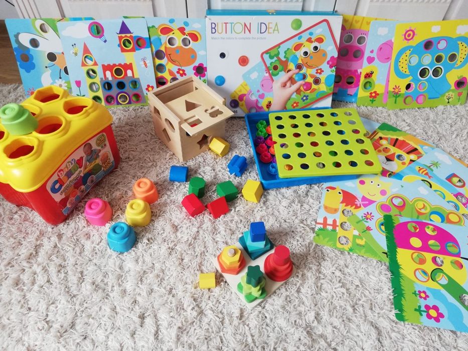Lot Montessori cuburi de stivuit de sortat