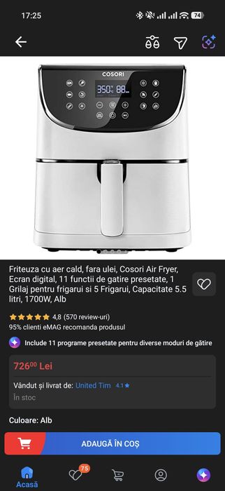 Airfryer Cosori 5.5L
