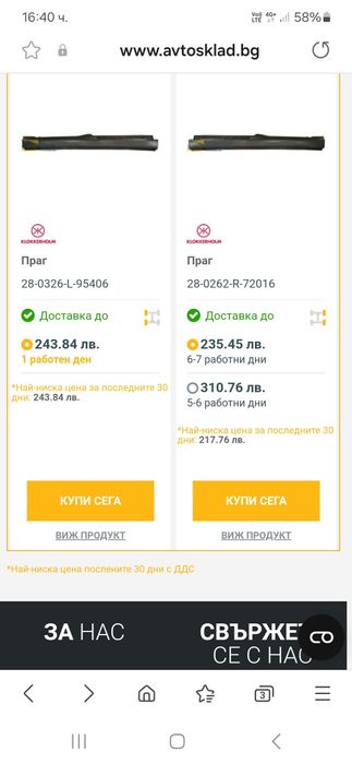 Прагове за Пежо Експерт, Фият Скудо