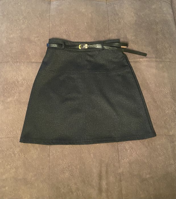 Юбка классическая серая