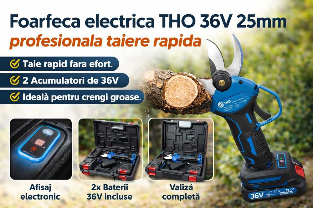 Foarfeca electrica THO 36V 25mm profesionala taiere rapida