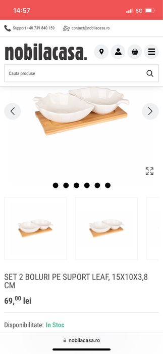 Vand set boluri cu suport bambus