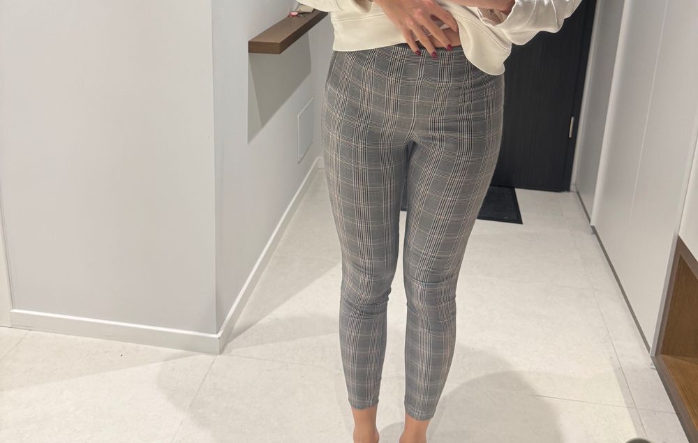 Кариран панталон Zara