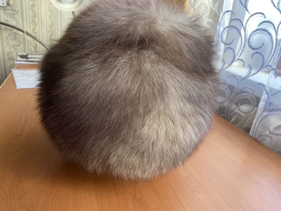 Песцовая женская  шапка обманка