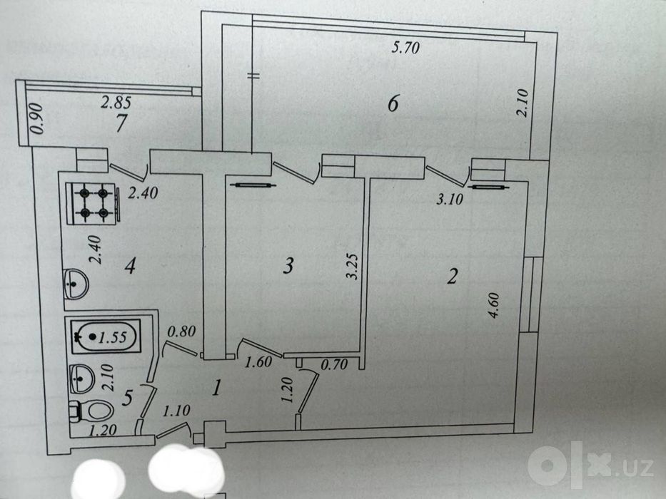Срочно.  Чиланзар 24 ! 2 х комнатная два балкона