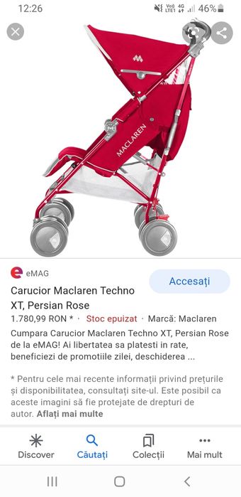 Vând carucior maclaren