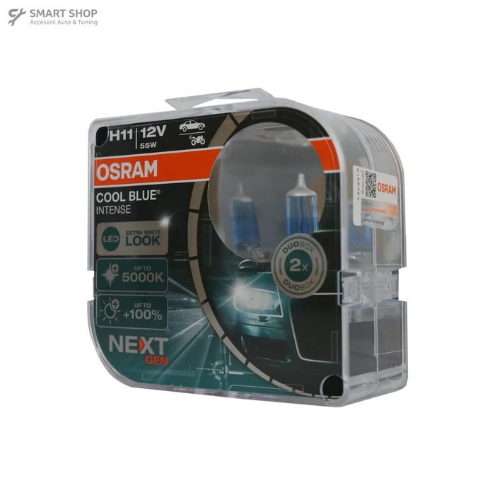 Set 2 Becuri Auto-Moto Halogen NEXT GEN Osram Cool Blue Intense H11 64211CBN-HCB 12V