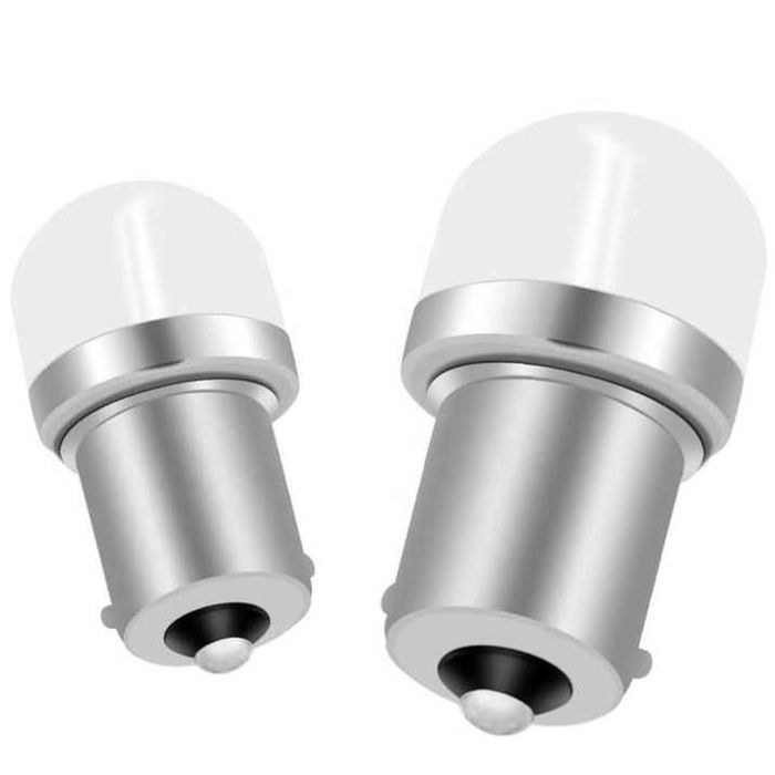 2 броя LED крушки BA15s бяла светлина 12V/24V за автомобил и камион