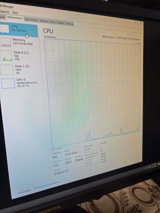 PC GAMING Ryzen 7 1700X + GTX 1060 ASUS DUAL 6GB + 16GB