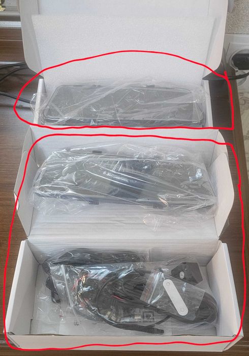 Видеорегистратор автомобиля Зеркало, 2 камерный, новый