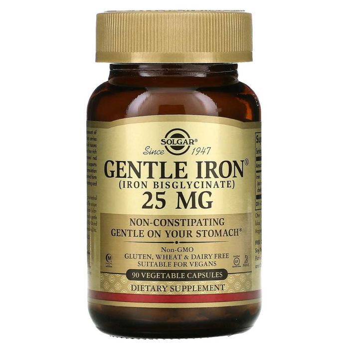 Solgar, Gentle Iron, 25 мг.  Солгар, железо 25 мг.