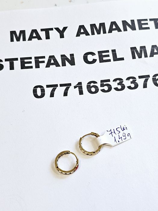 Vand cercei din aur 14 k 1.49 g cod 776