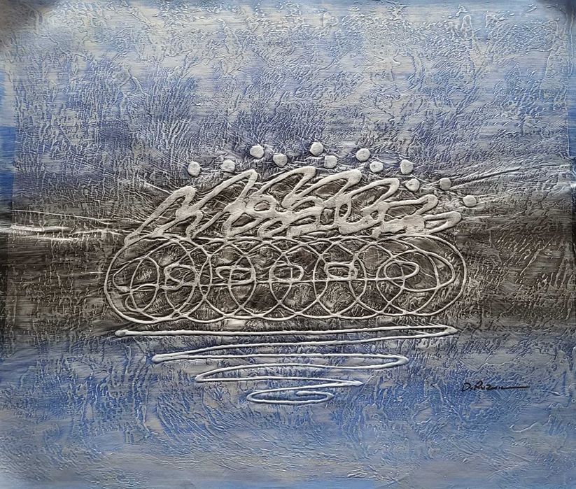 Tablou pictat in ulei manual pe panza de in, 60x50cm finit, din Suedia