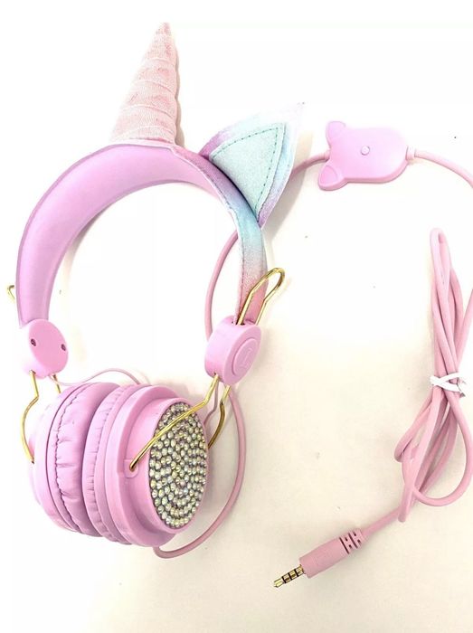 Детски Музикални Слушалки Дизайн с Камъчета и Еднорог