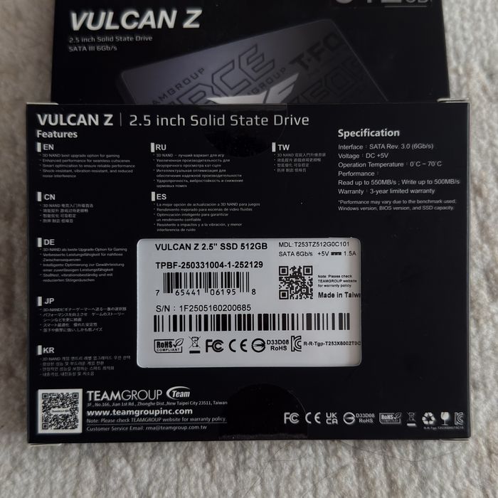 SSD диск 512GB 2.5’ Игровой