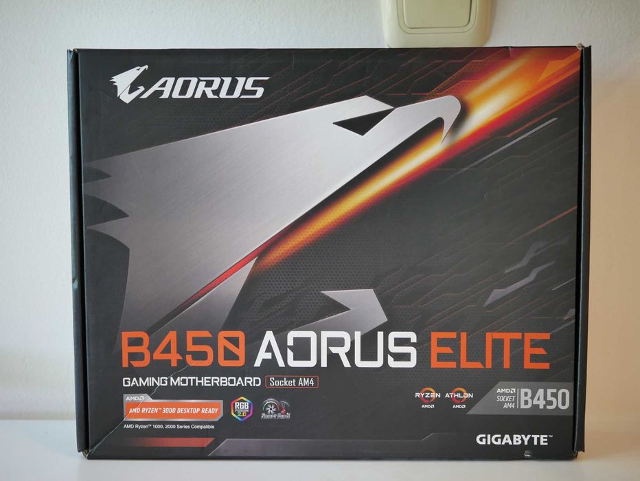 дънна платка Gigabyte B450 AORUS ELITE | Socket AM4  | двоен m2 SSD [като нов, състояние 9/10]