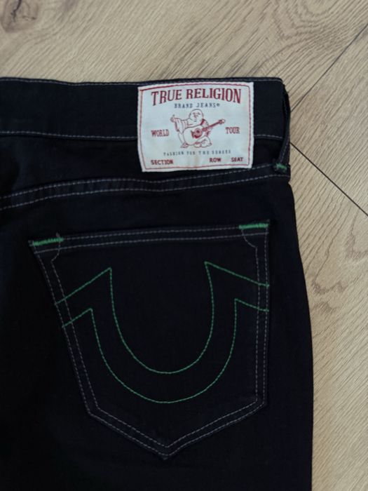 Blugi TRUE RELIGION Ricky Relaxed Straight Negru Barbati | Marime 34 x 34 (Talie 90 cm)