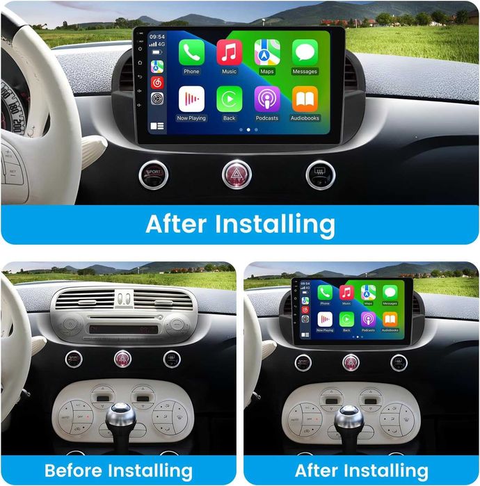 Мултимедия за Fiat 500 навигация Android двоен дин плеър FIAT 500C GPS
