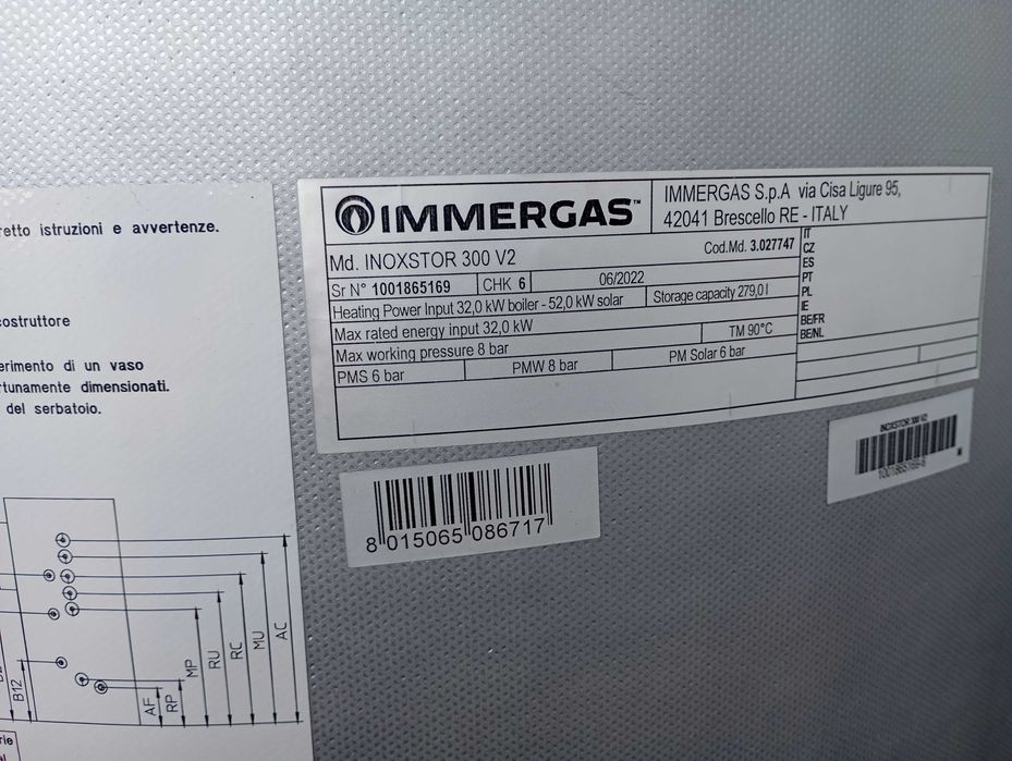 Стоящ неръждаем бойлер Immergas
