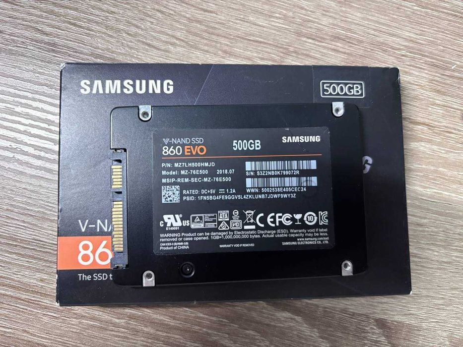 ССД/SSD Samsung 860 EVO 500GB SATA III – Отлично състояние (98% здраве)