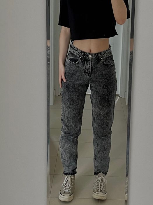 Mom jeans negri/gri.