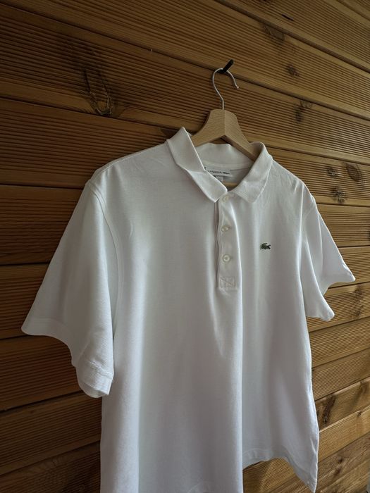тениска Lacoste Sport Textured Ribbed Polo Shirt in White