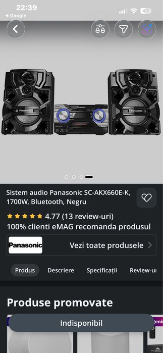 Combina muzicala Panasonic