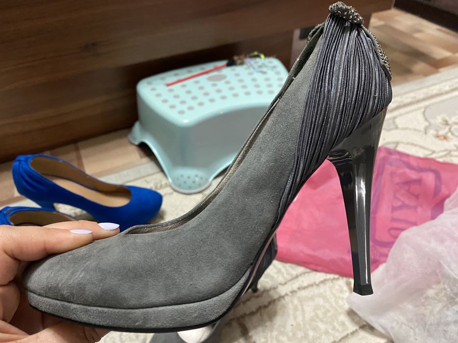 Туфли, натуральная замша.