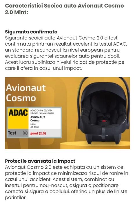 Scoica auto Avionaut cosmo 2.0